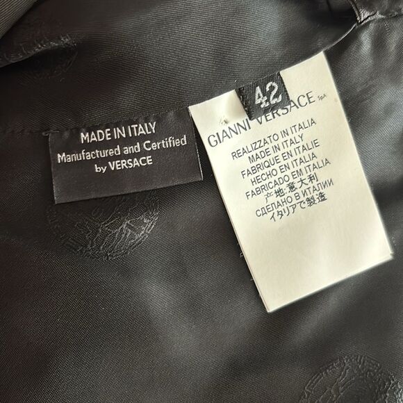 VERSACE Black One Shoulder Long Sleeve Cocktail Dress - Picture 14 of 15